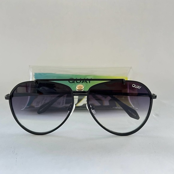 Quay Australia Dirty Habit Sunglasses Oversized Aviators Matte Black Fade main image 10